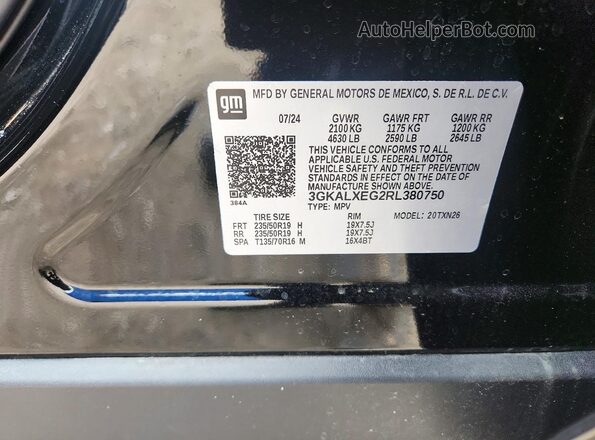 3GKALXEG2RL380750 2024 GMC TERRAIN Black Vista interior de 360 grados