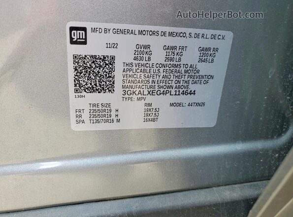 3GKALXEG4PL114644 2023 GMC TERRAIN Серебряный Вид подкапотного пространства
