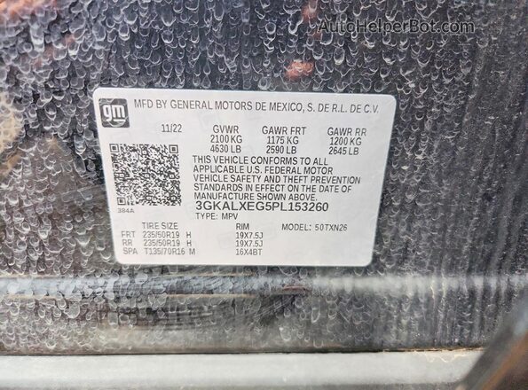3GKALXEG5PL153260 2023 GMC TERRAIN Black VIN կոդի պիտակի տեսք