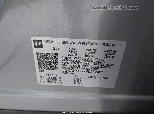 3GKALXEG7PL272427 2023 GMC TERRAIN Серый Вид подкапотного пространства