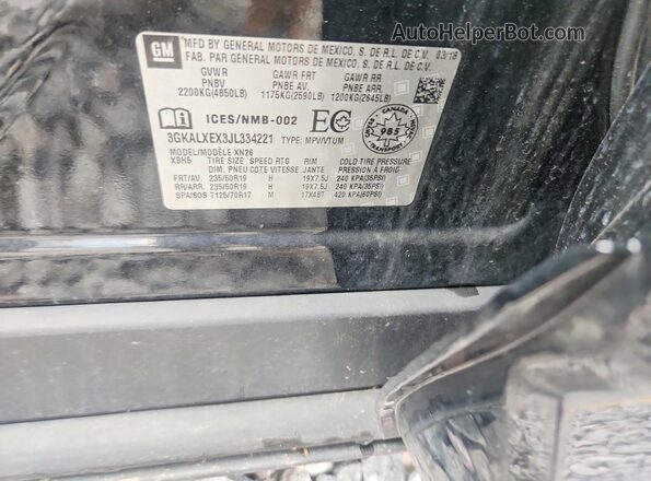 3GKALXEX3JL334221 2018 GMC TERRAIN Black სალონის 360-გრადუსიანი ხედი