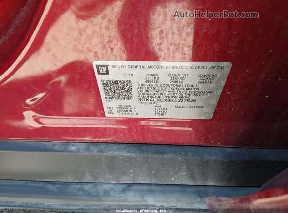 3GKALXEX3KL327545 2019 GMC TERRAIN Red Widok komory silnika