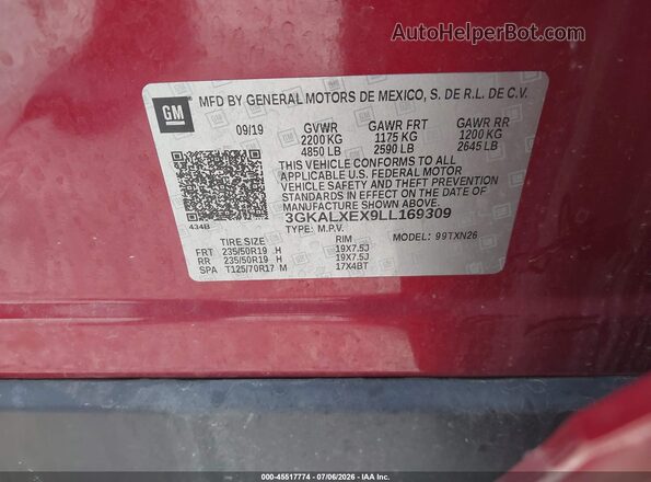 3GKALXEX9LL169309 2020 GMC TERRAIN Red Widok komory silnika
