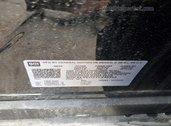 3GKALYEG5TL242312 2026 GMC TERRAIN Black VIN კოდის სტიკერის ხედი