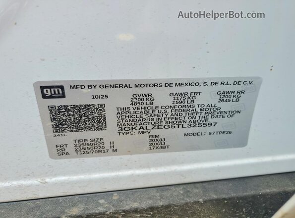 3GKALZEG5TL325597 2026 GMC TERRAIN White სალონის 360-გრადუსიანი ხედი