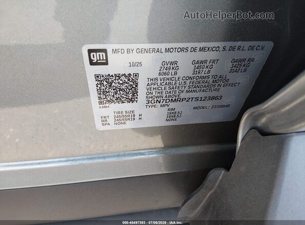 3GN7DMRP2TS123863 2026 CHEVROLET EQUINOX Серебряный Вид подкапотного пространства