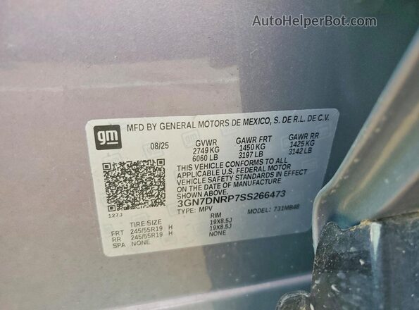 3GN7DNRP7SS266473 2025 CHEVROLET EQUINOX Purple Vista de la etiqueta del VIN