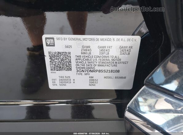 3GN7DNRP8SS218108 2025 CHEVROLET EQUINOX Black Вид підкапотного простору