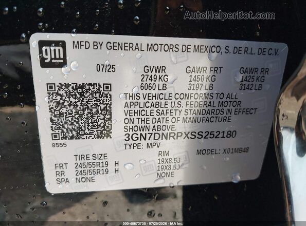 3GN7DNRPXSS252180 2025 CHEVROLET EQUINOX Black ძრავის განყოფილების ხედი