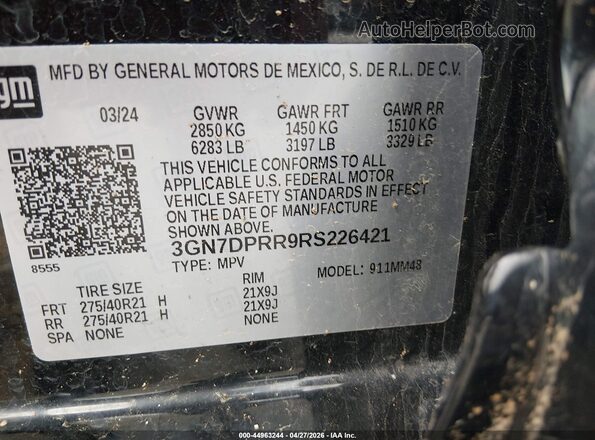 3GN7DPRR9RS226421 2024 CHEVROLET EQUINOX Черный Вид подкапотного пространства