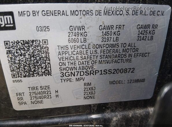 3GN7DSRP1SS200872 2025 CHEVROLET EQUINOX White Engine compartment view