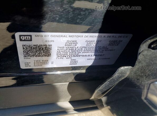 3GN7DSRP5SS176267 2025 CHEVROLET EQUINOX Black VIN կոդի պիտակի տեսք