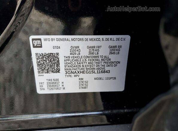 3GNAXHEG1SL116843 2025 CHEVROLET EQUINOX Black Вид підкапотного простору