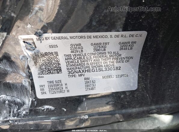 3GNAXHEG1SL330182 2025 CHEVROLET EQUINOX Black Vista del compartimento del motor