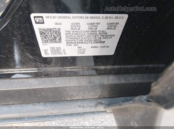 3GNAXHEG2TL250990 2026 CHEVROLET EQUINOX Черный Вид подкапотного пространства