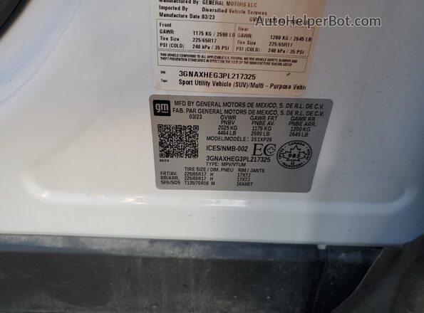 3GNAXHEG3PL217325 2023 CHEVROLET EQUINOX White Շարժիչի բաժամունքի տեսք