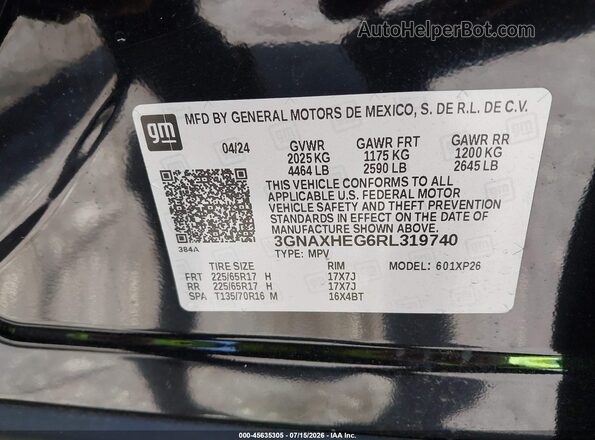 3GNAXHEG6RL319740 2024 CHEVROLET EQUINOX Black ძრავის განყოფილების ხედი