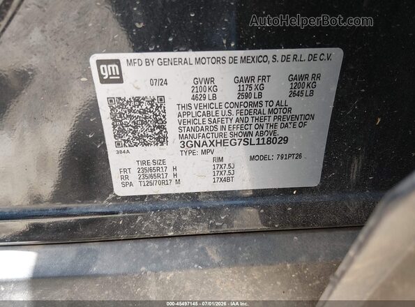 3GNAXHEG7SL118029 2025 CHEVROLET EQUINOX Черный Вид подкапотного пространства