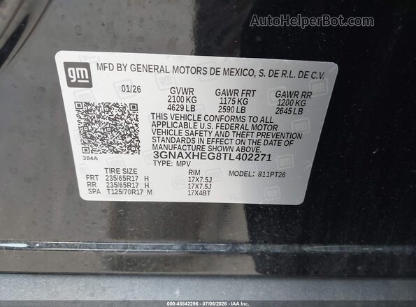 3GNAXHEG8TL402271 2026 CHEVROLET EQUINOX Черный Вид подкапотного пространства