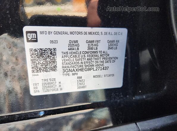 3GNAXHEG9PL271437 2023 CHEVROLET EQUINOX Black Engine compartment view