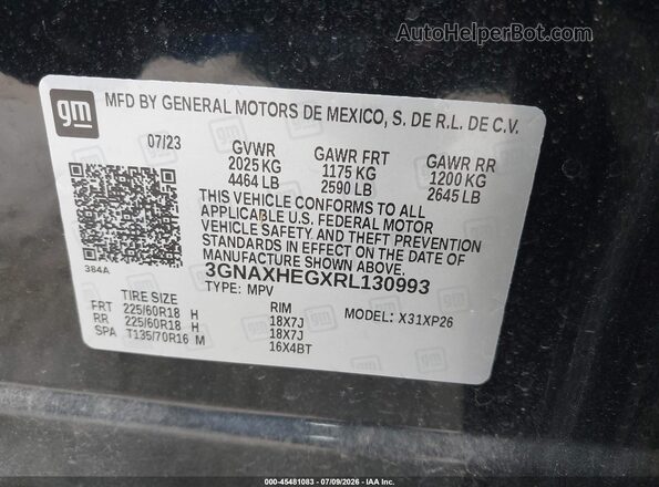 3GNAXHEGXRL130993 2024 CHEVROLET EQUINOX Black ძრავის განყოფილების ხედი