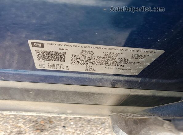 3GNAXJEV5KL356841 2019 CHEVROLET EQUINOX Blue VIN sticker view