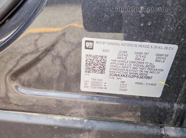3GNAXKEG2PS167097 2023 CHEVROLET EQUINOX Gray Vista del compartimento del motor