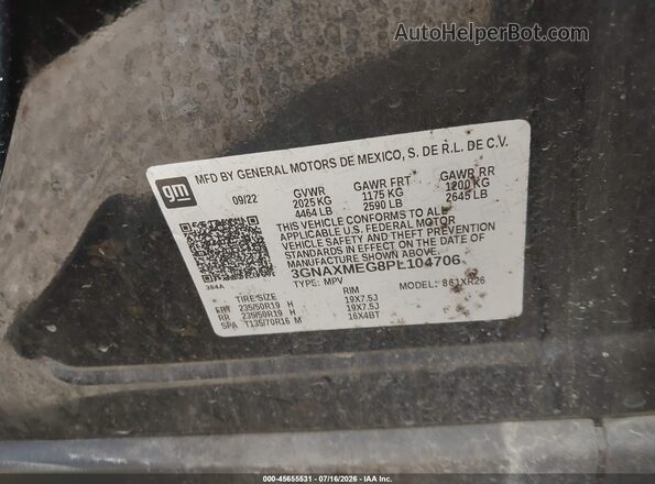 3GNAXMEG8PL104706 2023 CHEVROLET EQUINOX Черный Вид подкапотного пространства