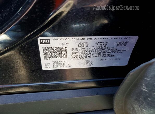 3GNAXPEG8SL203150 2025 CHEVROLET EQUINOX Black Widok komory silnika