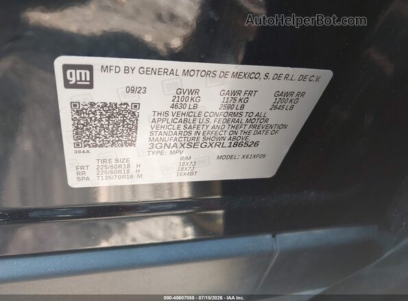 3GNAXSEGXRL186526 2024 CHEVROLET EQUINOX Black Вид підкапотного простору