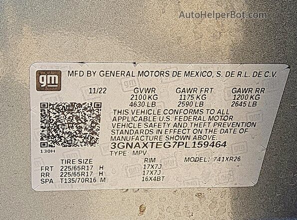 3GNAXTEG7PL159464 2023 CHEVROLET EQUINOX Silver Շարժիչի բաժամունքի տեսք