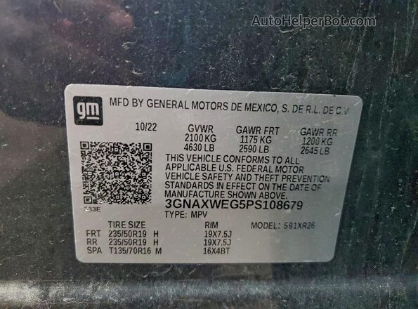 3GNAXWEG5PS108679 2023 CHEVROLET EQUINOX Charcoal VIN sticker view