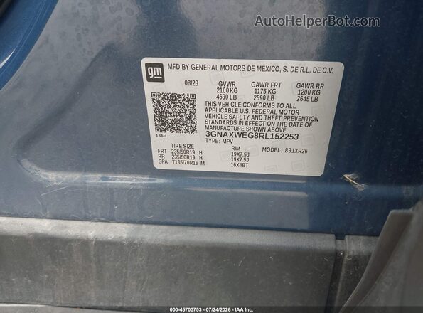 3GNAXWEG8RL152253 2024 CHEVROLET EQUINOX Blue Շարժիչի բաժամունքի տեսք