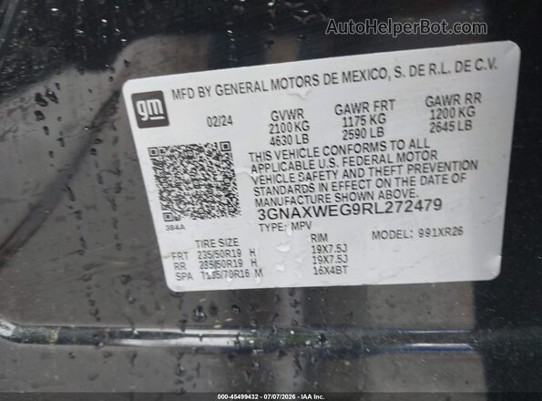 3GNAXWEG9RL272479 2024 CHEVROLET EQUINOX Black Widok komory silnika