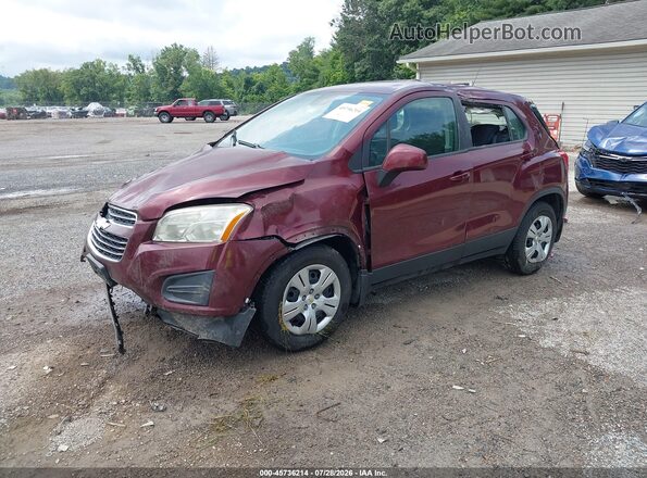 3GNCJKSB0GL244322 2016 CHEVROLET TRAX Red წინა მარცხენა ხედი სამი მეოთხედიდან