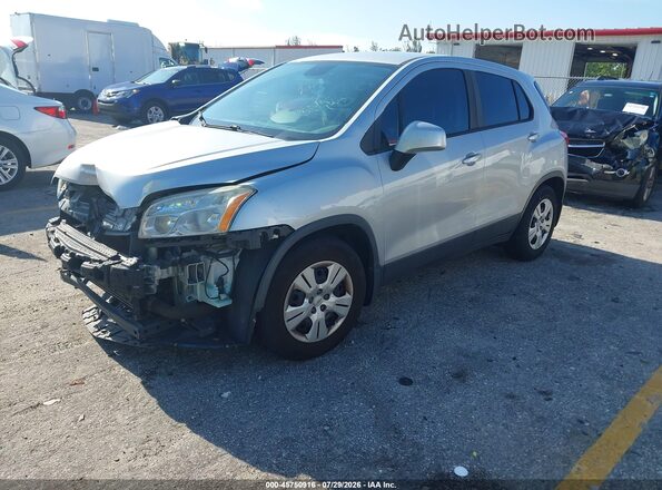 3GNCJKSB3GL275144 2016 CHEVROLET TRAX Silver Առջևի ձախ երեք քառորդ տեսարան