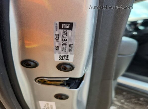 3GNCJLSB1KL374317 2019 CHEVROLET TRAX Silver VIN կոդի պիտակի տեսք