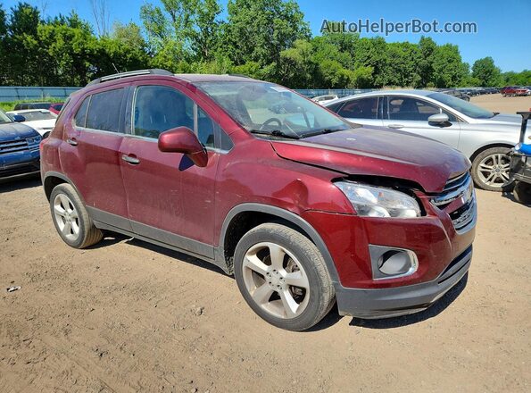 3GNCJMSB8GL170109 2016 CHEVROLET TRAX Бордовый Передняя правая четверть
