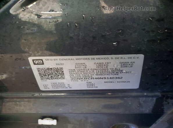 3GNKBCR46NS140362 2022 CHEVROLET BLAZER Charcoal Панорамний вид салону 360°