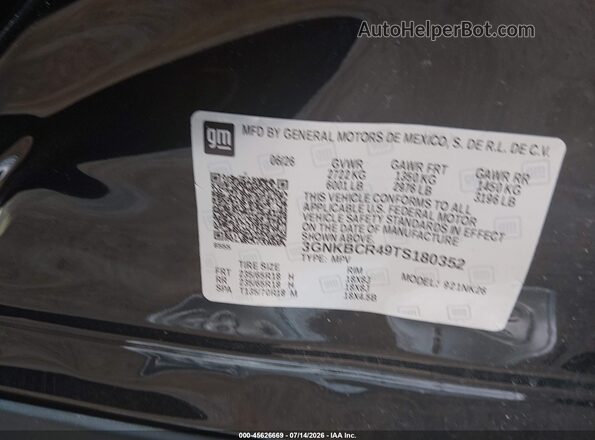 3GNKBCR49TS180352 2026 CHEVROLET BLAZER Черный Вид подкапотного пространства