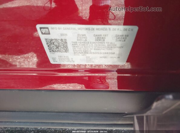 3GNKBERS0SS198358 2025 CHEVROLET BLAZER Red Widok komory silnika