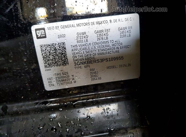 3GNKBERS3PS109955 2023 CHEVROLET BLAZER Black Вид підкапотного простору