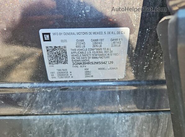 3GNKBHRS2MS542129 2021 CHEVROLET BLAZER Gray Вид підкапотного простору