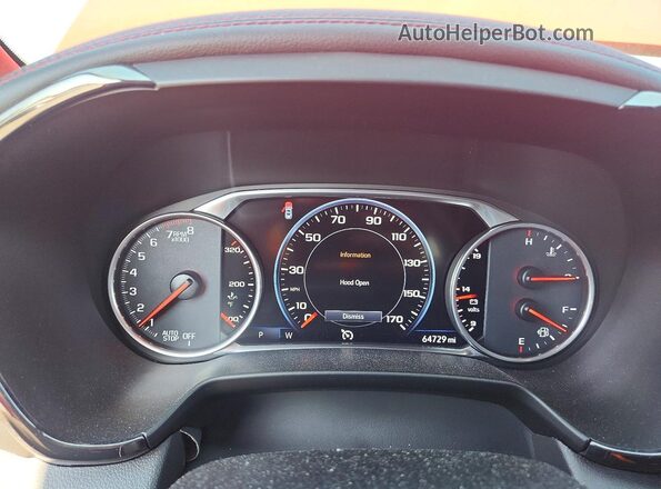 3GNKBJRS6KS688764 2019 CHEVROLET BLAZER Red Instrument cluster view