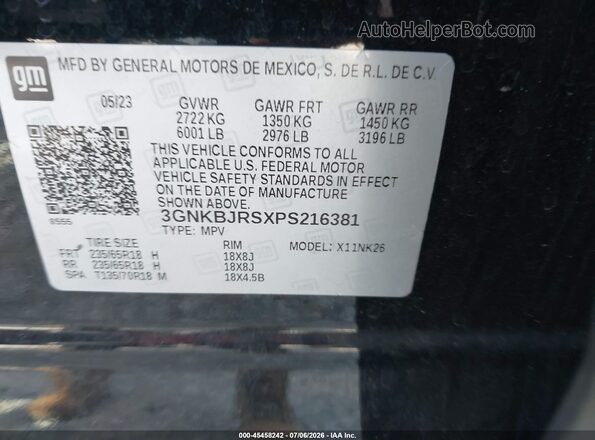 3GNKBJRSXPS216381 2023 CHEVROLET BLAZER Black Widok komory silnika
