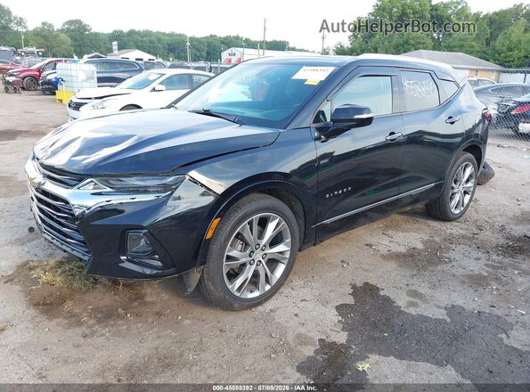 3GNKBKRS0KS575804 2019 CHEVROLET BLAZER Black Առջևի ձախ երեք քառորդ տեսարան