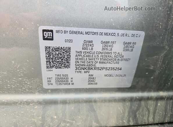 3GNKBKRS2PS235254 2023 CHEVROLET BLAZER Silver Շարժիչի բաժամունքի տեսք