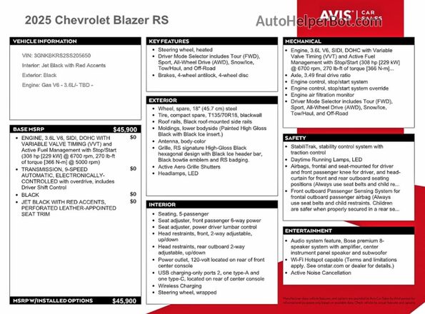 3GNKBKRS2SS205650 2025 CHEVROLET BLAZER Black Вид підкапотного простору