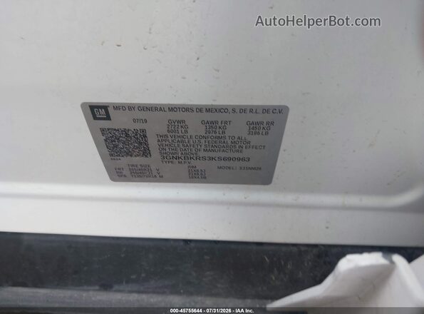 3GNKBKRS3KS690963 2019 CHEVROLET BLAZER White Вид підкапотного простору