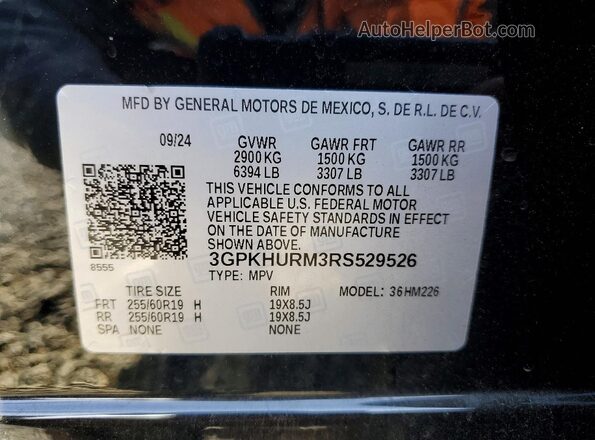 3GPKHURM3RS529526 2024 HONDA PROLOGUE Black 360 interior view